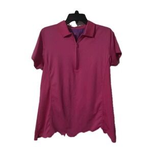 Peter Millar Crown Sz Large 1/4 Zip Golf Pickleball Tennis Performance Top, Pink